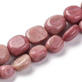 Natural Rhodonite Beads Strands, Nuggets, Tumbled Stone