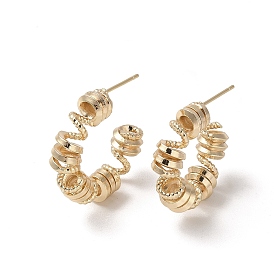 Brass Stud Earrings, Ring