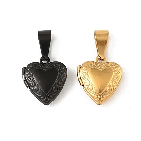 Скульптурные 316 подвески-медальоны из нержавеющей стали, шарма сердца, с 304 защелкой из нержавеющей стали на поручнях, долговечный, ионное покрытие (ip)