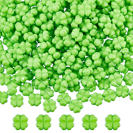 1100 непрозрачные акриловые бусины, граненый клевер
