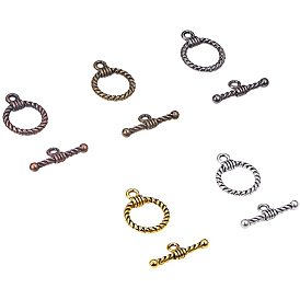 Alloy Tibetan Style Toggle Clasps, Ring