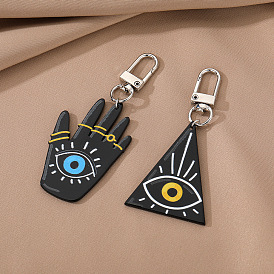 Retro Personality Dark Style Fatima Palm Jewelry Plate Creative Triangle Blue Eyes Keychain