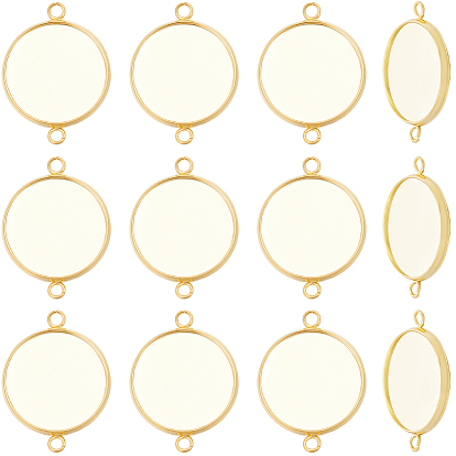 30 шт. 304 Настройки для коннектора кабошона из нержавеющей стали, чашки безель с краями, плоско-круглые