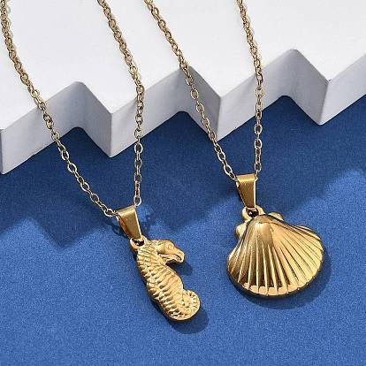 304 ожерелья с подвесками из нержавеющей стали для женщин, реальный 18 k позолоченный