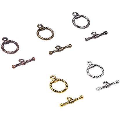 Alloy Tibetan Style Toggle Clasps, Ring
