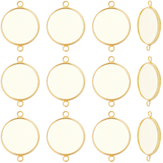 30 шт. 304 Настройки для коннектора кабошона из нержавеющей стали, чашки безель с краями, плоско-круглые