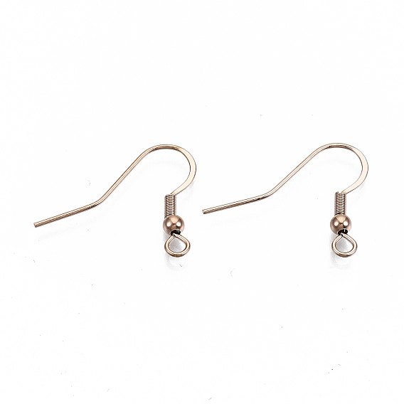 304 Stainless Steel French Earring Hooks, Flat Earring Hooks, Ear Wire, with Horizontal Loop