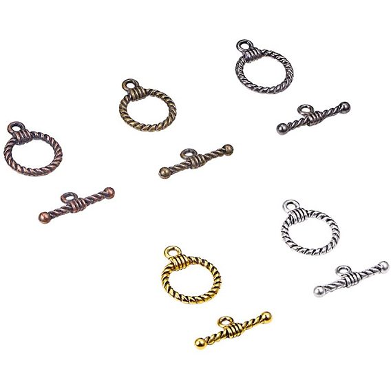 Alloy Tibetan Style Toggle Clasps, Ring
