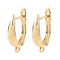 SHEGRACE Brass Hoop Earring Findings, with Loop, Cadmium Free & Lead Free & Nickel Free
