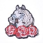 Computerized Embroidery Cloth Iron on/Sew on Patches, Costume Accessories, Appliques, Horse with Rose