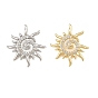 Pendentifs en laiton zircon cubique transparent, charmes soleil en spirale