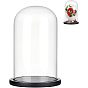 Glass Dome Cover, Decorative Display Case, Cloche Bell Jar Terrarium with Wood Base, for DIY Preserved Flower Gift