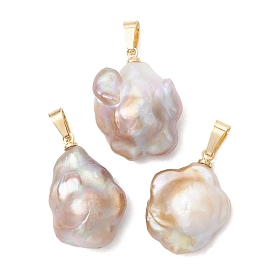 Подвески из натурального зернистого жемчуга кеши в стиле барокко, , золотые