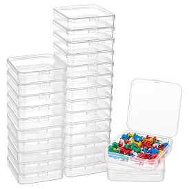 120шт. прозрачные пластиковые контейнеры для бусин с откидной крышкой, квадратный
