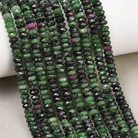 Natural Ruby in Zoisite Beads Strands, Faceted Rondelle