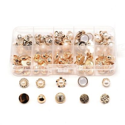 1-Hole Plastic Buttons, with Imitation Pearl & Resin, Garment Accessories