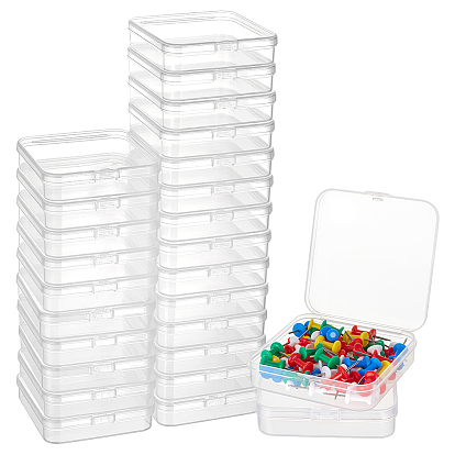 120шт. прозрачные пластиковые контейнеры для бусин с откидной крышкой, квадратный