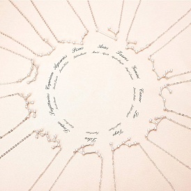 Латунные микро проложить кубического циркония подвески, двенадцать созвездий, прозрачные