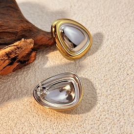 304 двухцветные треугольные серьги-гвоздики из нержавеющей стали