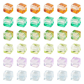 66шт 6 цвета краска для выпечки прозрачные стеклянные бусины, кубические