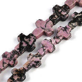 Natural Rhodonite Beads Strands, Cross