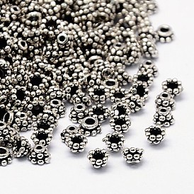 Spacer бисер латунные, 4x3 мм, отверстие : 1 мм