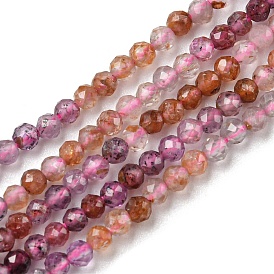 Natural Ruby & Sapphire Beads Strands, Faceted Round