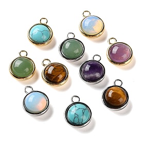 Природных драгоценных камней подвески, 304 полукруглые подвески из нержавеющей стали