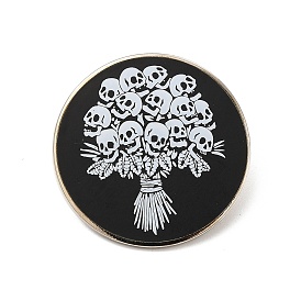 Skull Bouquet Pattern Alloy Brooch for Backpack Clothes