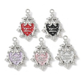 Подвески из эмали и сплава, подвески в виде сердца с бантом, платина