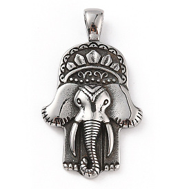 304 Stainless Steel Pendants, Elephant Charms