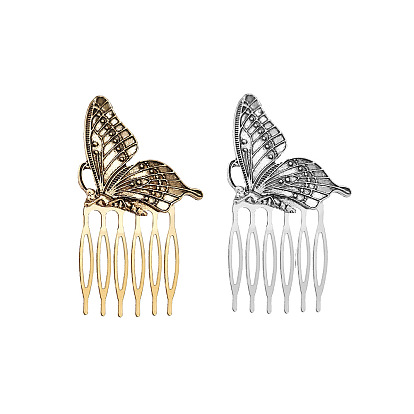 Cute Butterfly and Wind Hair Comb - Metal Forest Series