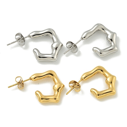 304 из нержавеющей стали серьги, полированный, c-образный