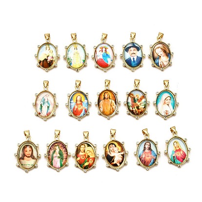 Стойка покрытие латунь микропаве кубический цирконий клей фотобумага подвески, овальные, без свинца и без кадмия, долговечный