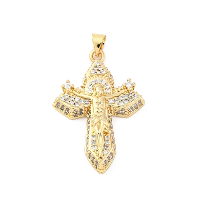 Латунные микро проложить кубического циркония подвески, без кадмия и без свинца, Иисус Христос распятие