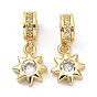 Brass Cubic Zirconia Pendants, Sun