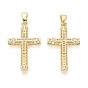 Религиозные латунные подвески с микропаве из прозрачного кубического циркония, крест прелести