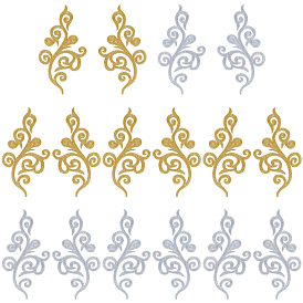 8 Парные аппликации с цветочным узором в этническом стиле, выполненные с помощью компьютерной вышивки., металлические нити для вышивки утюгом на украшениях аксессуары