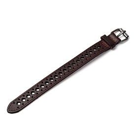 Винтажный мужской кожаный браслет с полой полой поверхностью - уникальный велосипедный аксессуар