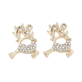 Alloy Rhinestone Pendants, Deer