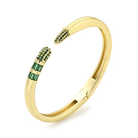 Латунные браслеты-манжеты с открытыми манжетами из зеленого фианита и стекла для женщин и мужчин