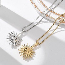 304 Женские ожерелья из нержавеющей стали с подвеской в виде подсолнуха