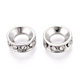 Европейские бусины, сплав, стразы , бусины с большим отверстием, плоско-круглые