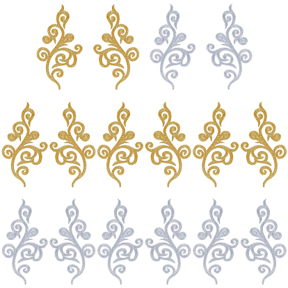 8 Парные аппликации с цветочным узором в этническом стиле, выполненные с помощью компьютерной вышивки., металлические нити для вышивки утюгом на украшениях аксессуары