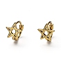 Brass Huggie Hoop Earrings, Ring with Hollow Star