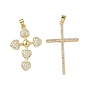 Латунные микро проложить кубического циркония подвески, крестик, без кадмия и без свинца, долговечный, стойки покрытие