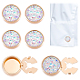 Flat Round Brass Cufflinks, Shawls and Capes Buckles, for Garment Accessories