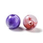 Imitation Gemstone Acrylic Beads, Two Tone, Round
