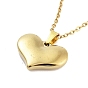 Heart 304 Stainless Steel Pendant Necklaces, Cable Chains Necklaces for Women