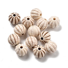 Хрустящие непрозрачные акриловые бусины, имитация бирюзовый, гофрированный круглый